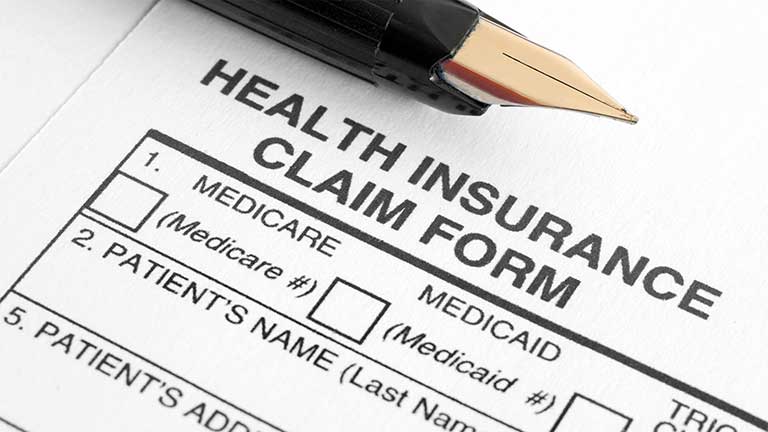 Insurance claim forms at University Chiropractic in Palo Alto