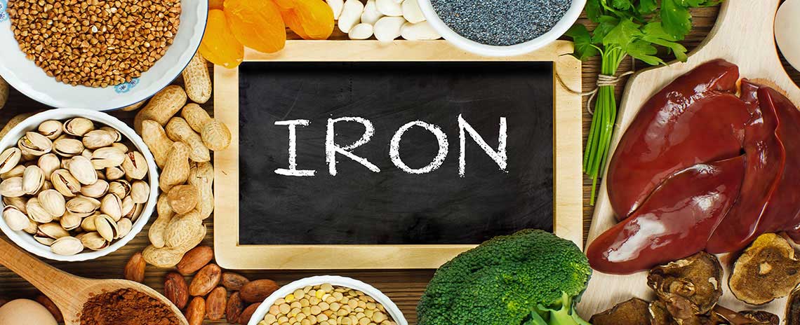 iron rich foods, such as liver, dried beans, and nuts